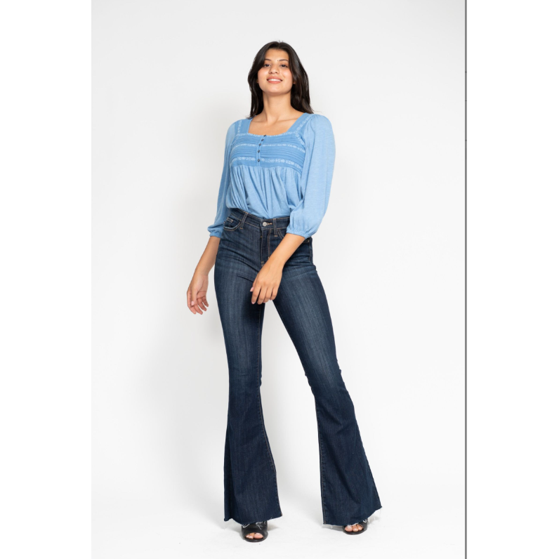 Judy Blue High Waisted Raw Hem Flare