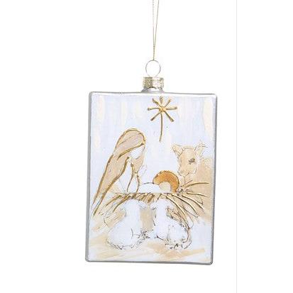5" Rectangle Nativity Ornament
