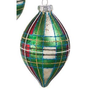4" Green Tartan Plaid Ornament