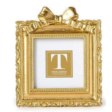 Gold Mini Photo Frame with Accent Bow