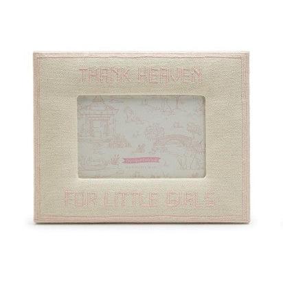 Thank Heaven 4" x 6" Embroidered Photo Frame Assorted 2 Designs: Boy and Girl - Cotton/MDF/Glass