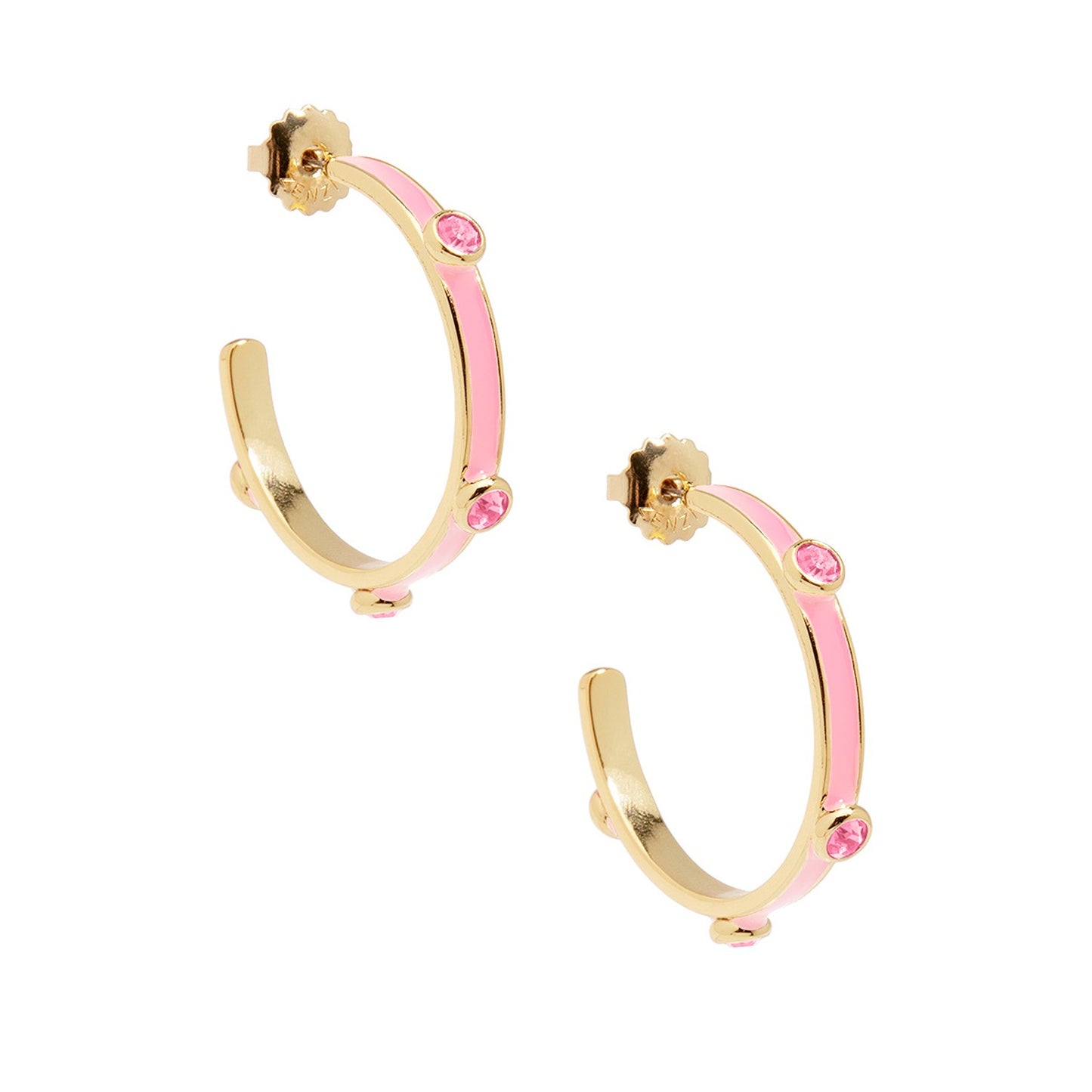 Enamel Hoop Earring with Crystals