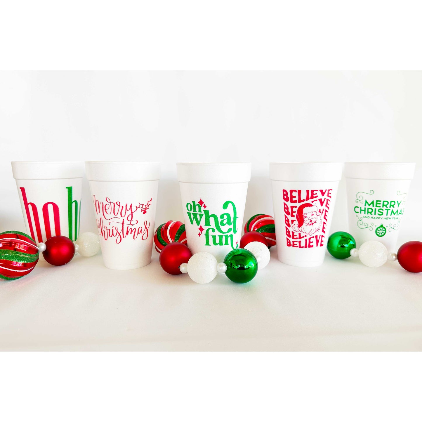 Christmas Styrofoam Cup 10 Pack {Merry Christmas Handletter}