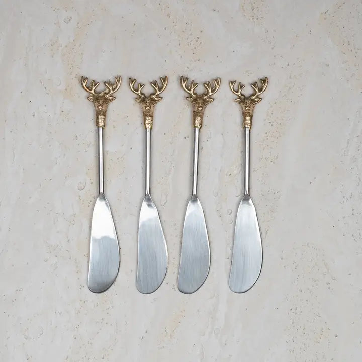 Gilded Deer Spreaders (Set of 4)
