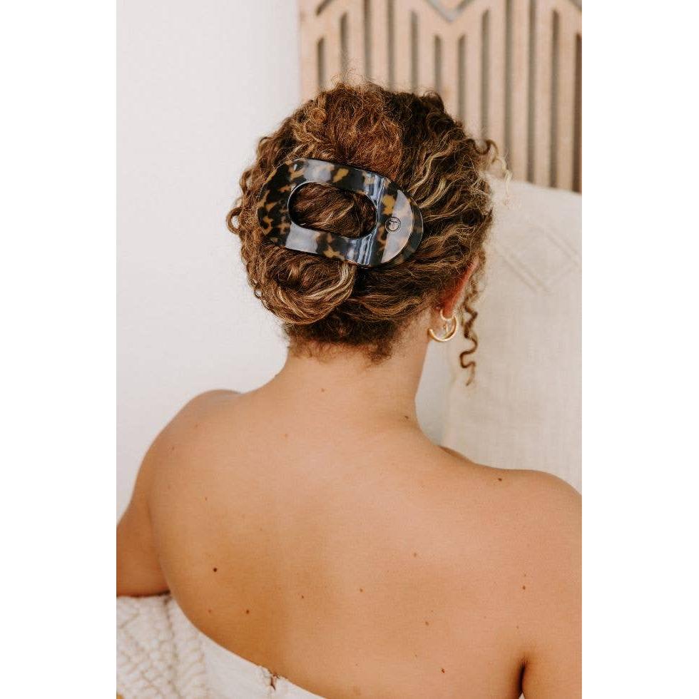 Round Flat Hair Clip | Large | Tortoise