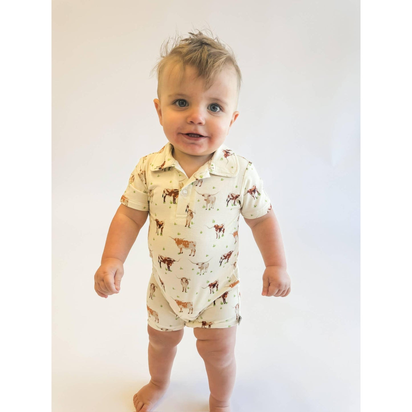 Longhorns SS Polo Romper