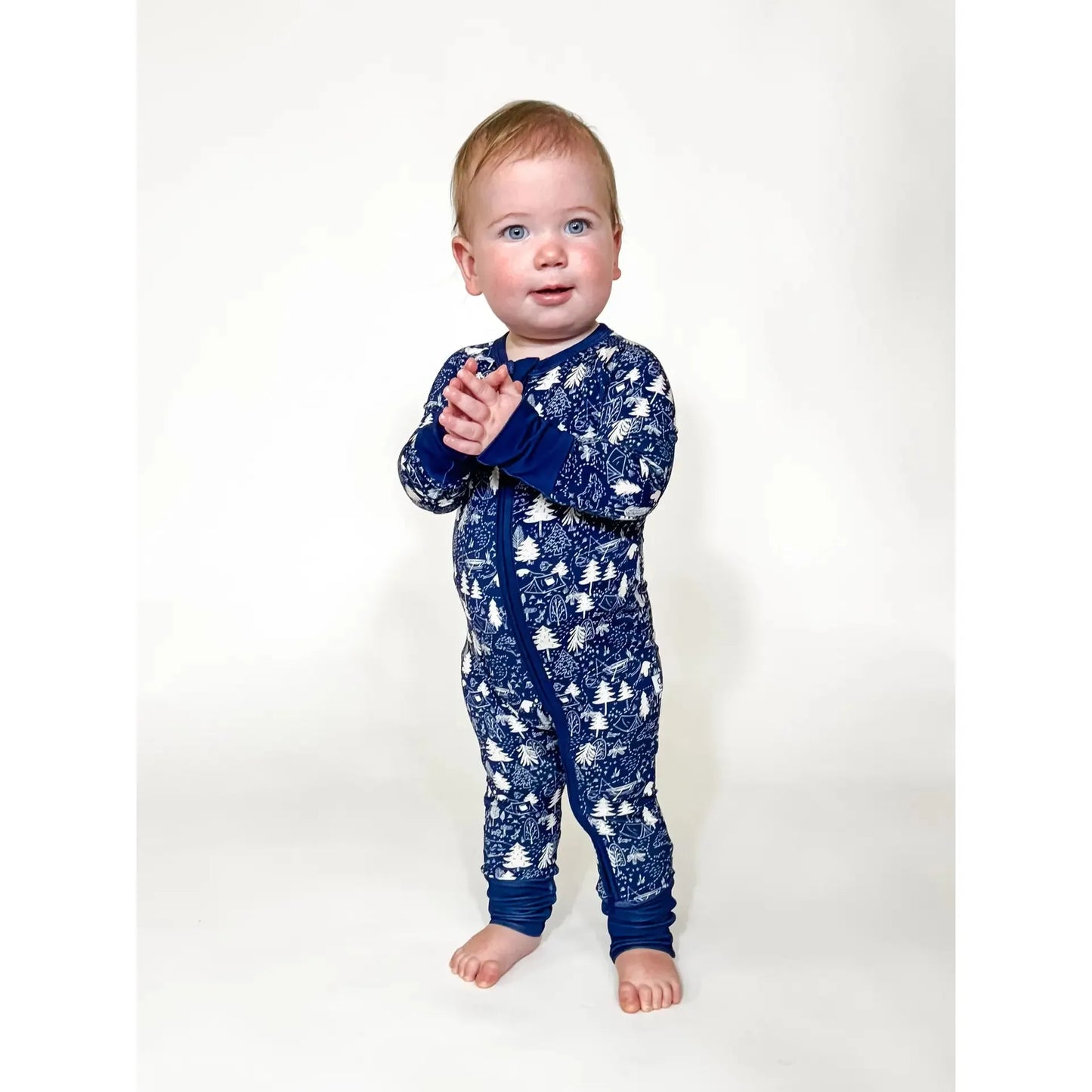 Long Sleeve Convertible Zip Pajamas - Adventure Awaits (Camping)