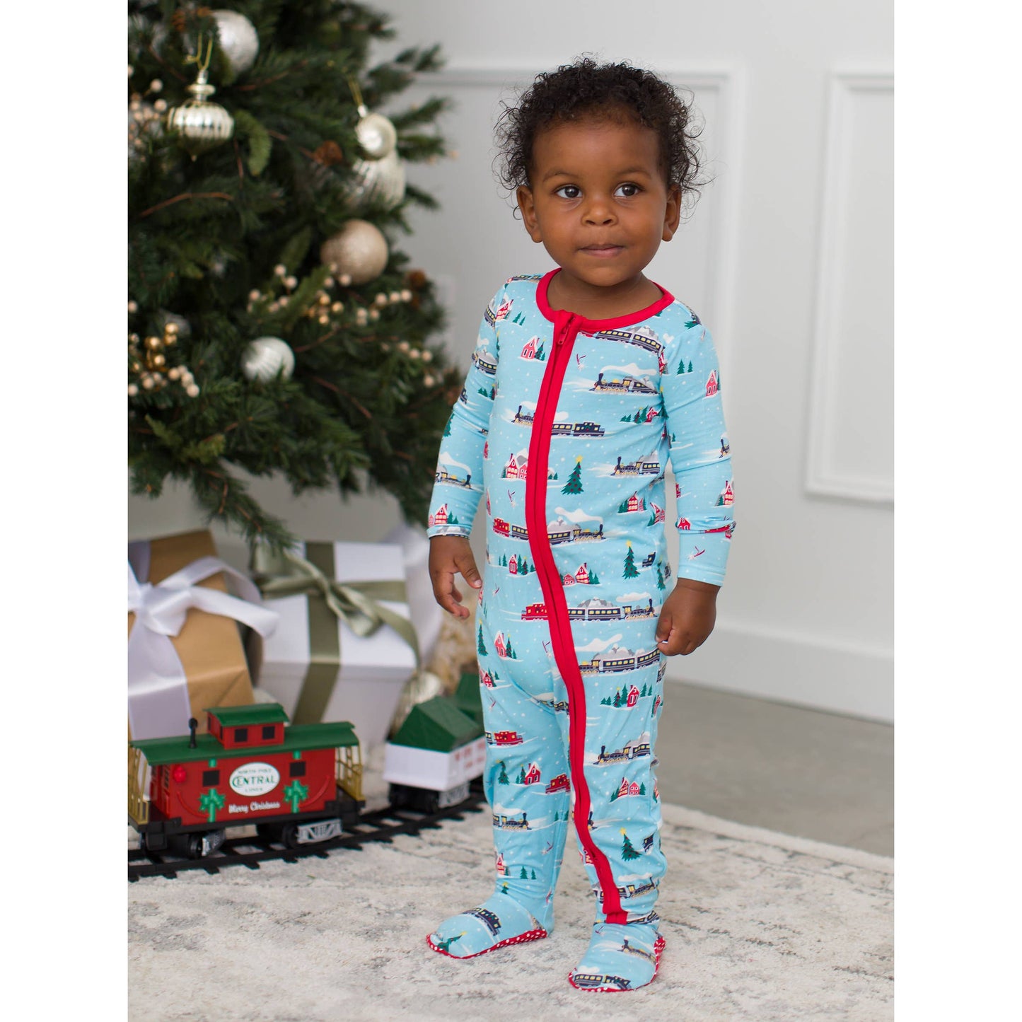 Baby Boys Winter Express Bamboo Viscose Footed One Piece Pajama