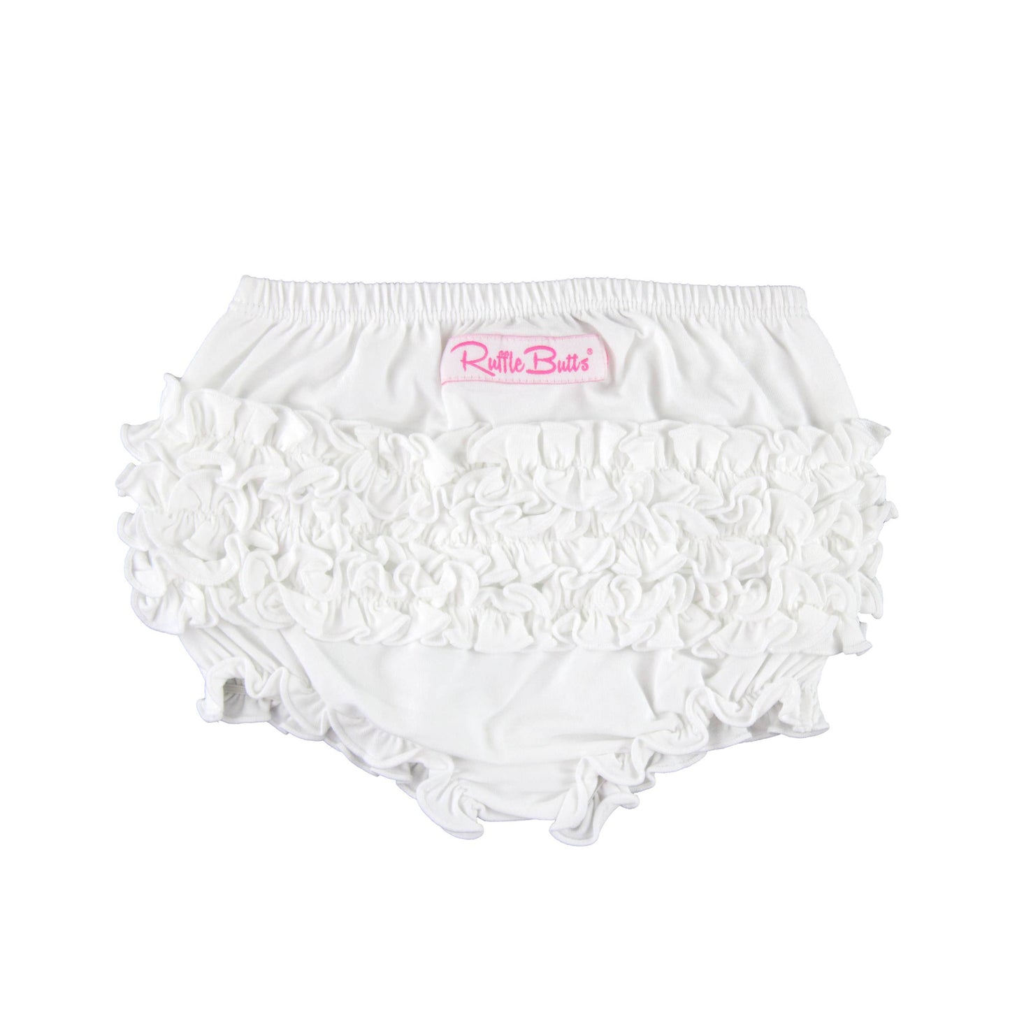 Baby Girls White Knit RuffleButt Bloomer
