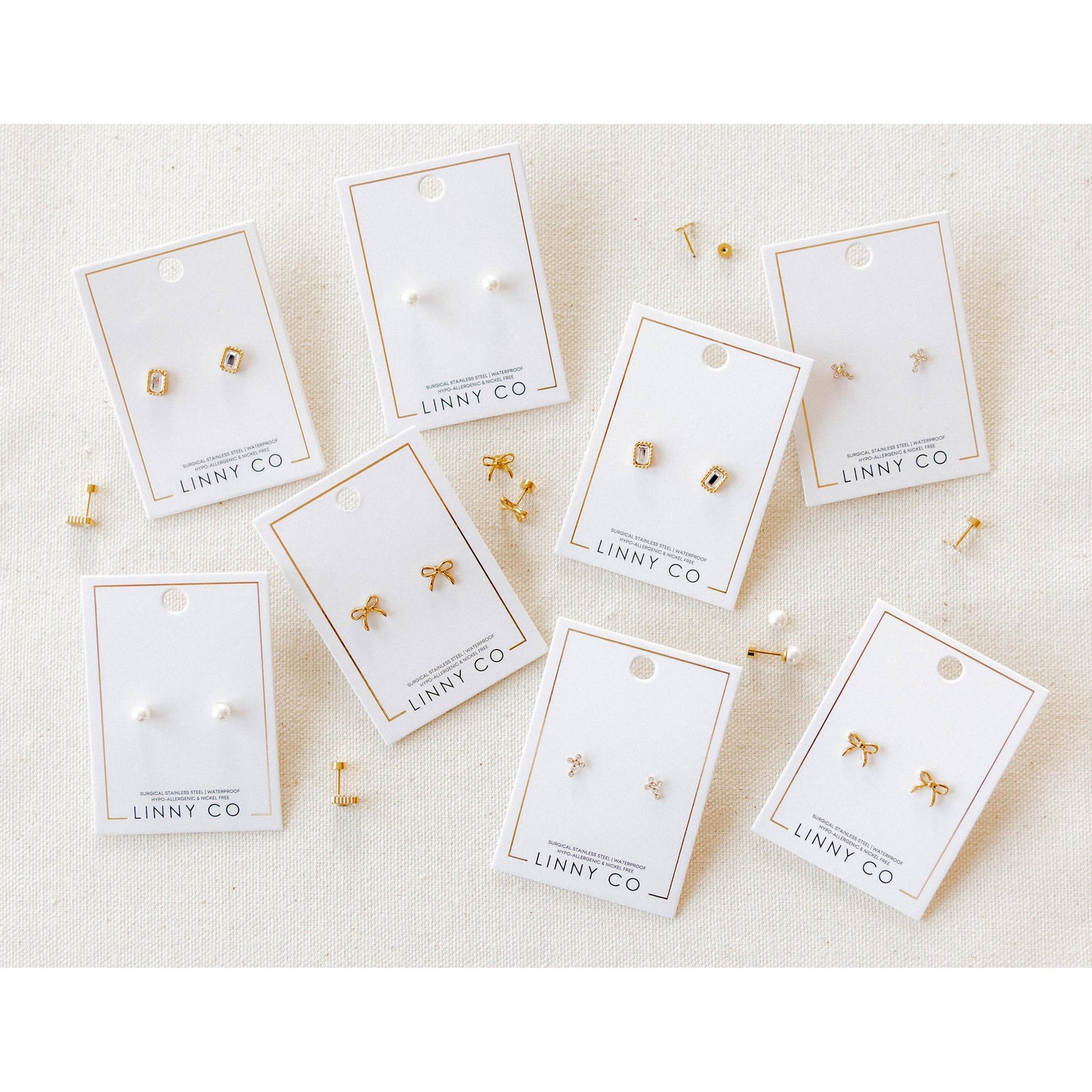 Screwback Stud Earrings - Sadie - Gold