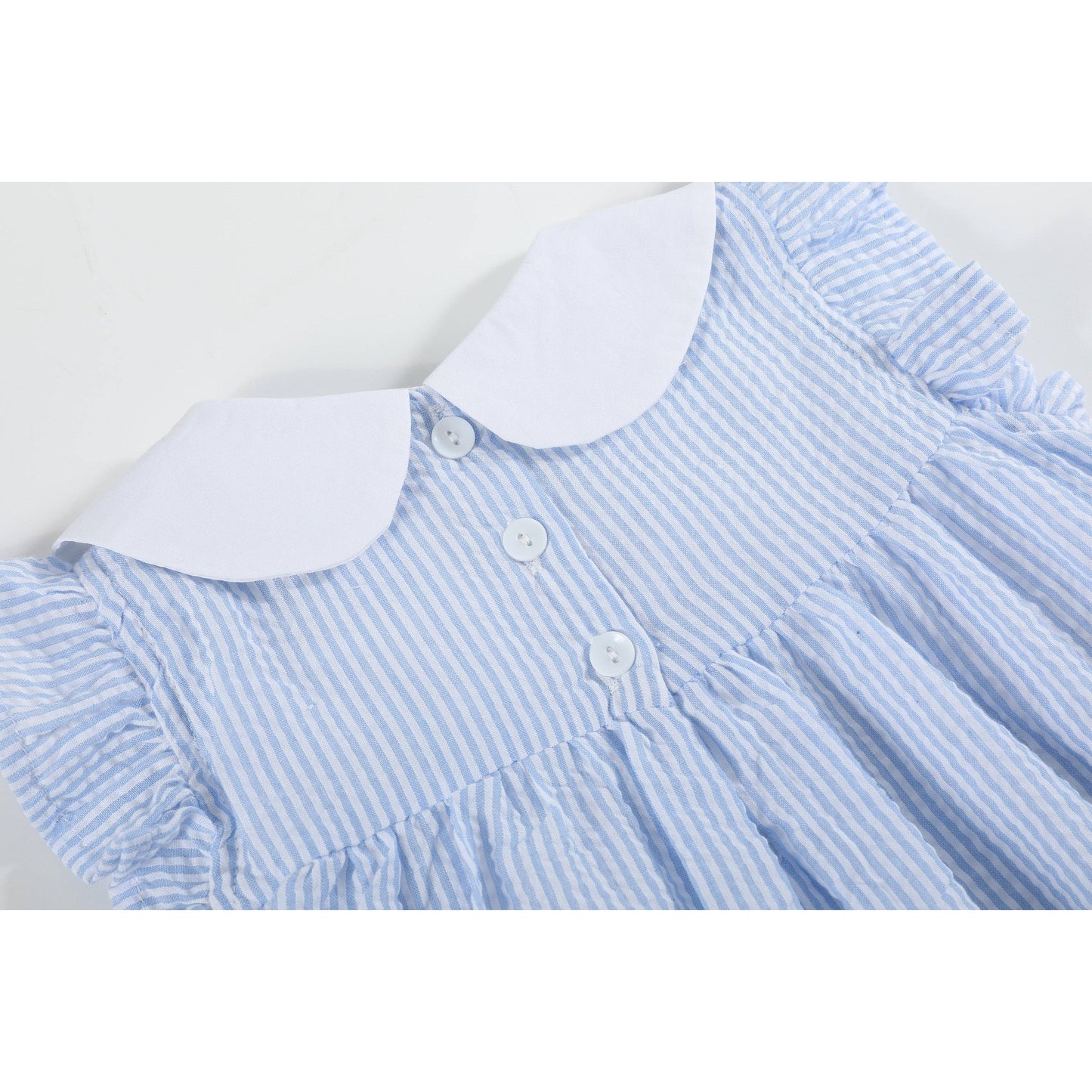 Blue and Pink Bow Ruffle Dress