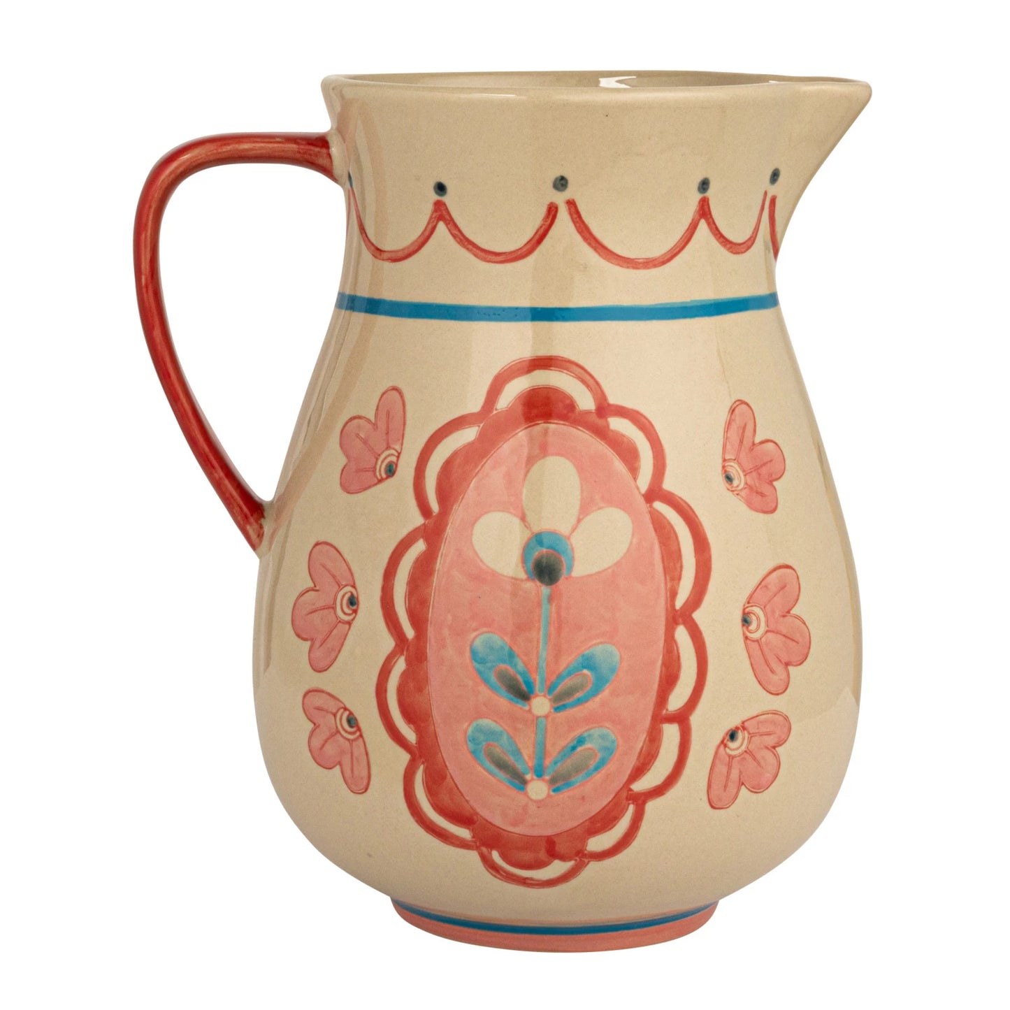 Painted Flower Pitcher