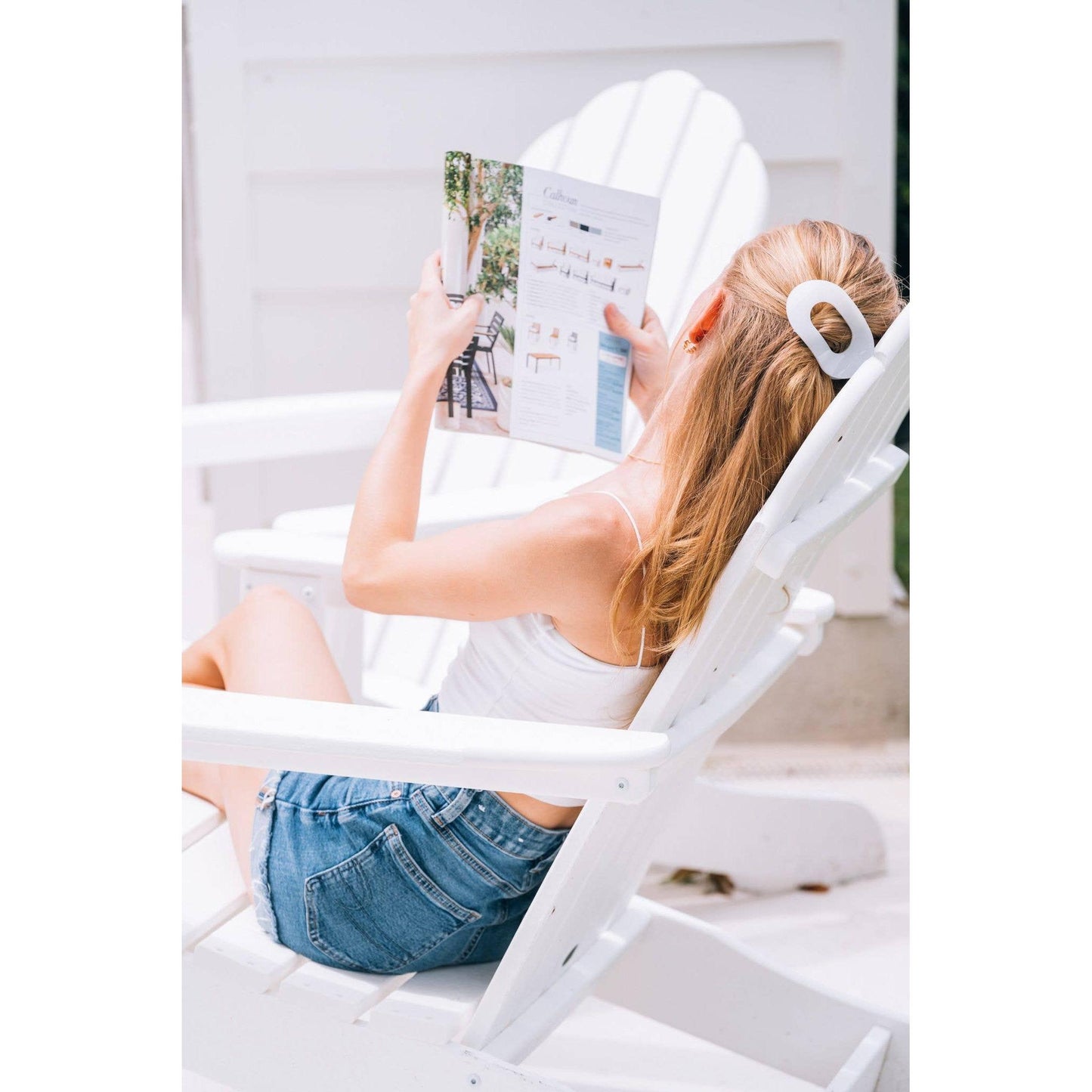 Round Flat Hair Clip | Small | Coconut White