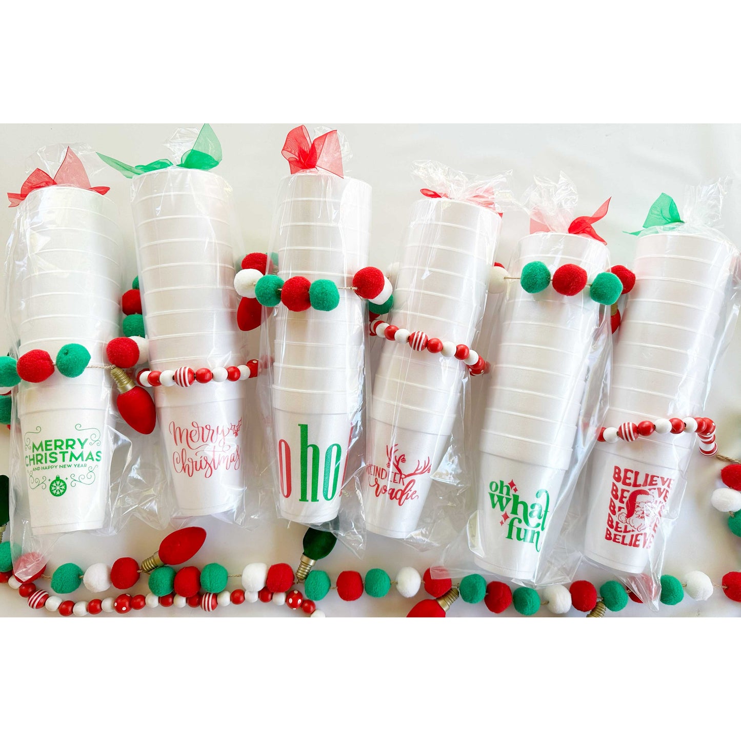 Christmas Styrofoam Cup 10 Pack {Merry Christmas Handletter}