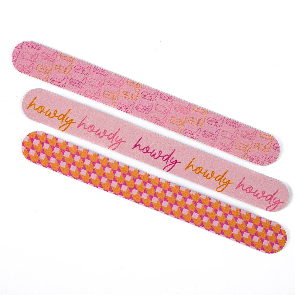Howdy Girl Nail Files Pink/Orange 7x1x.16