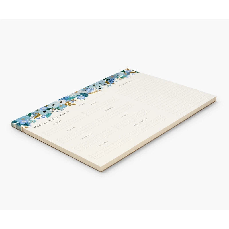 Garden Party Blue Meal Planner Notepad