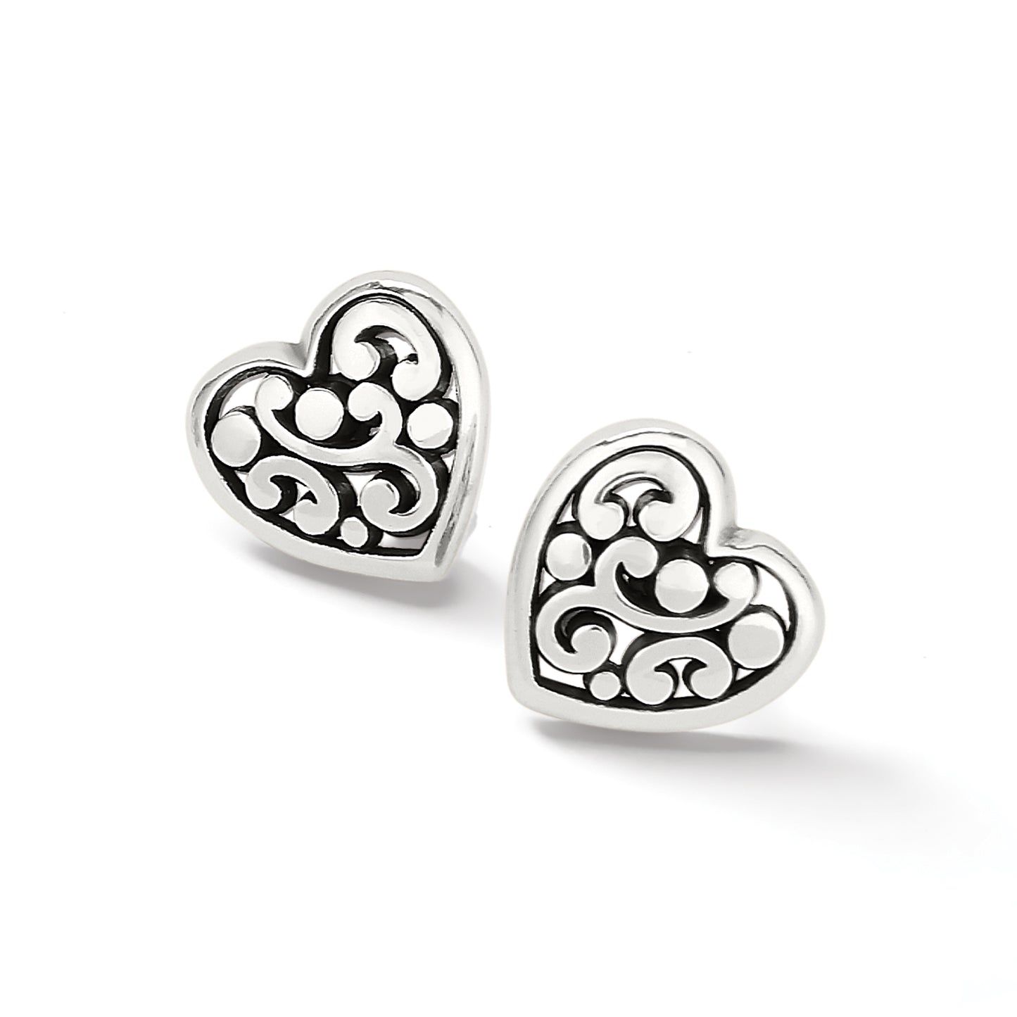 Contempo Heart Silver Post Earrings