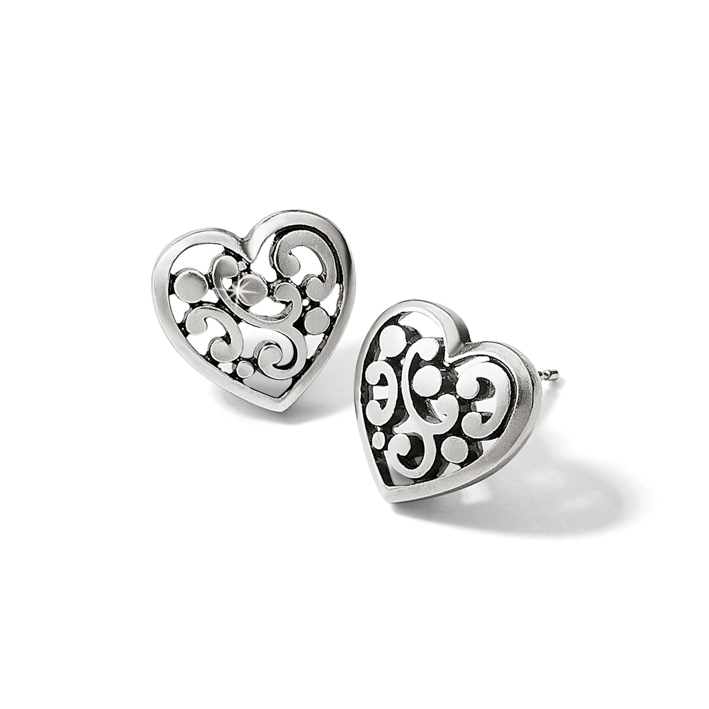 Contempo Heart Silver Post Earrings