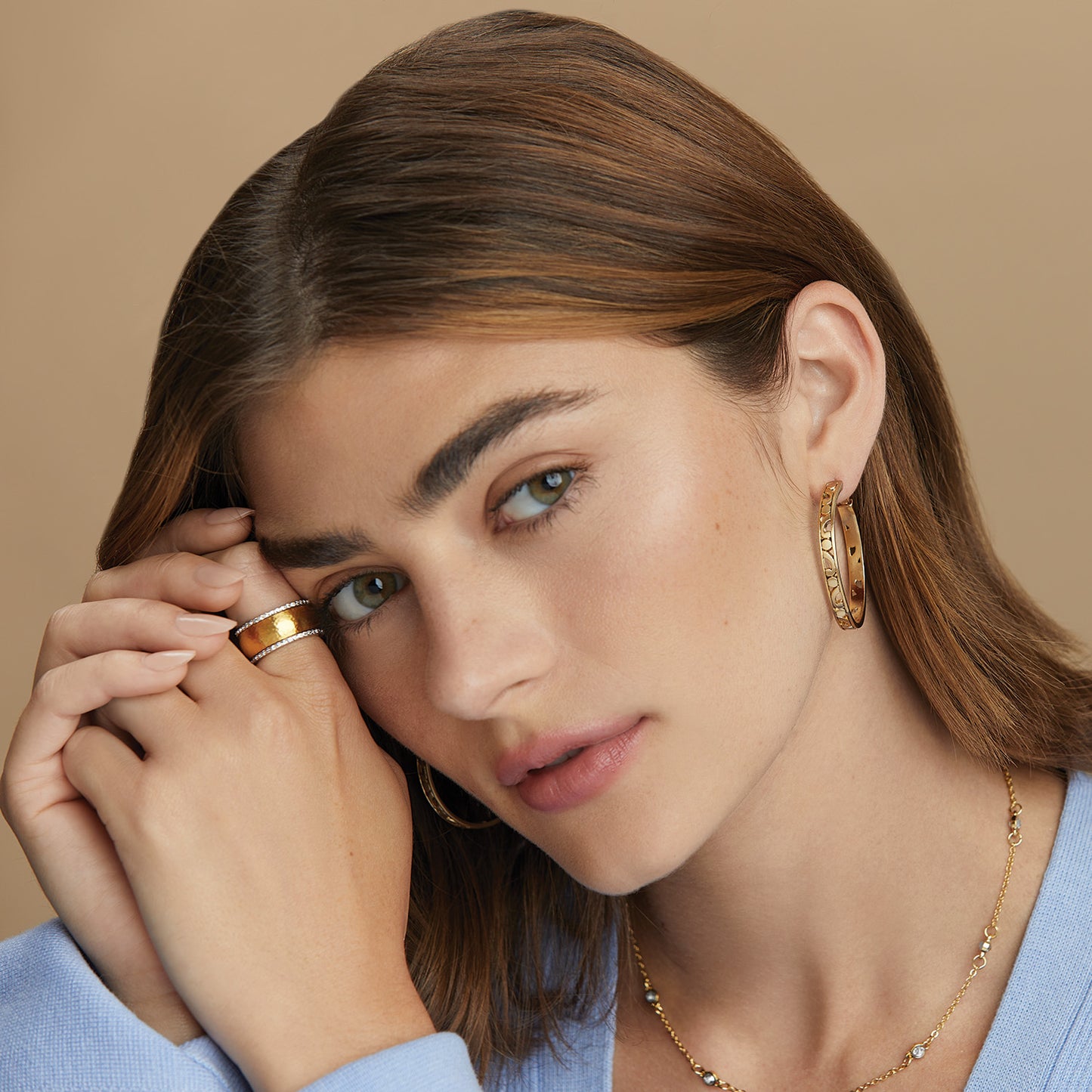 Contempo Medium Gold Hoop Earrings