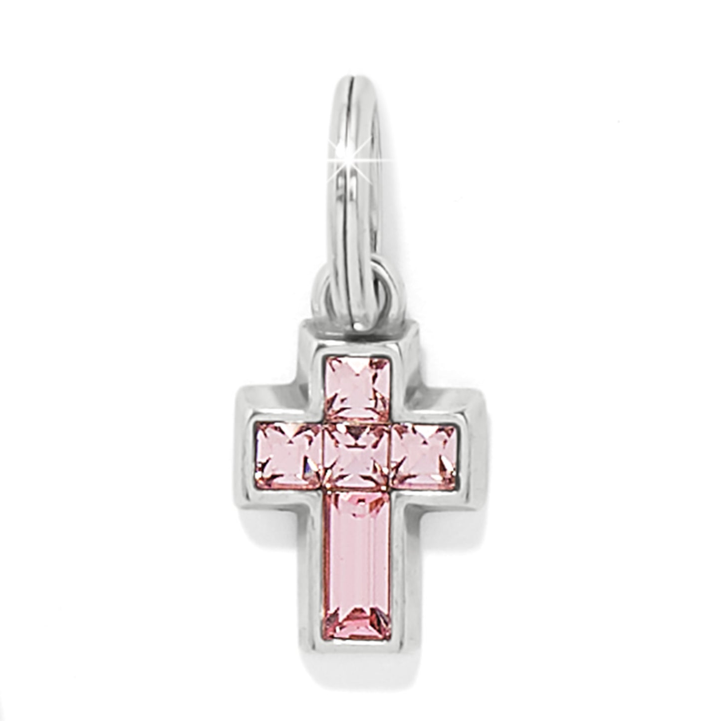Light Rose Cross Charm