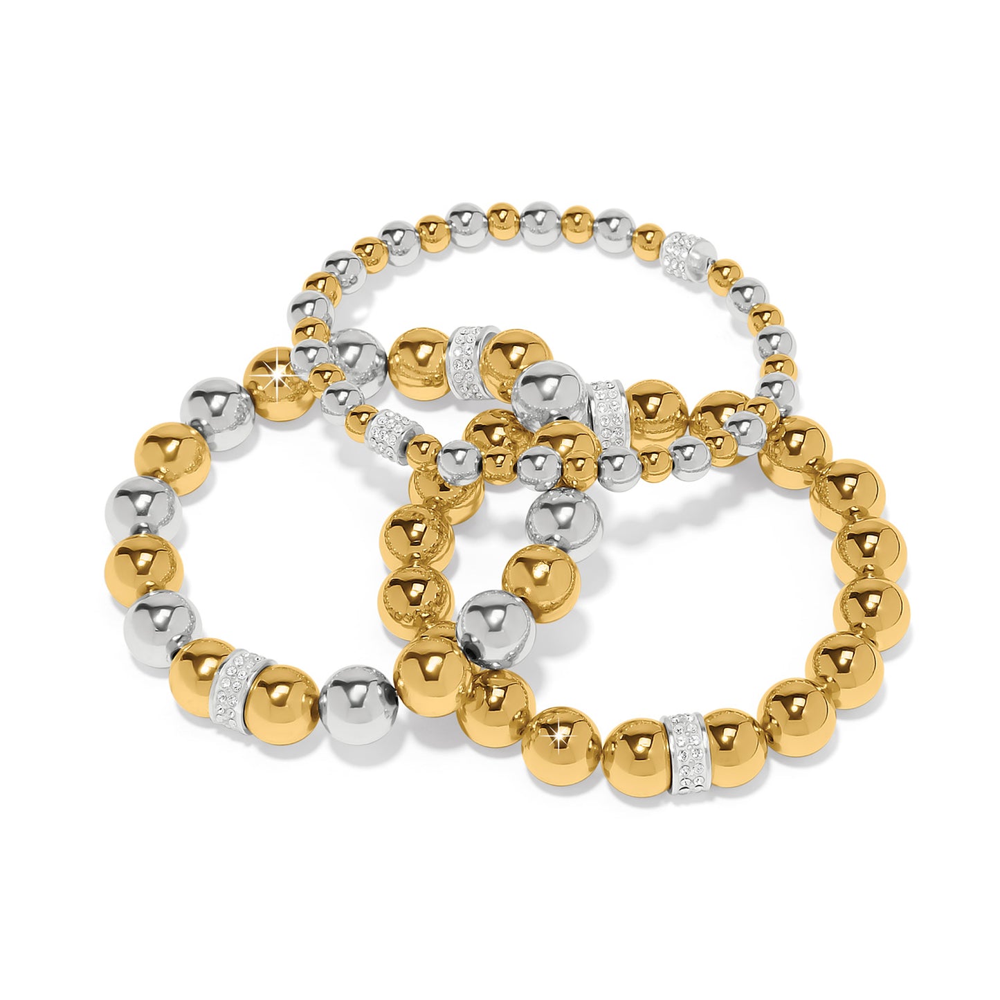 Meridian Petite Silver-Gold Stretch Bracelet