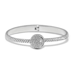 Illumina Celeste Dome Silver Hinged Bangle