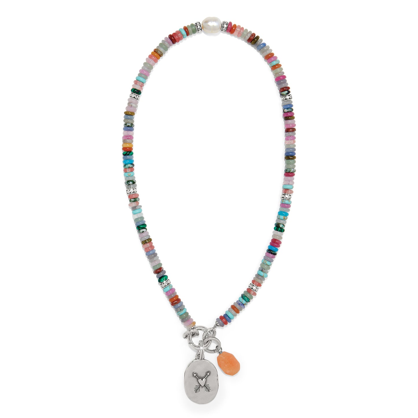 Token Charm Mix Gemstone Necklace
