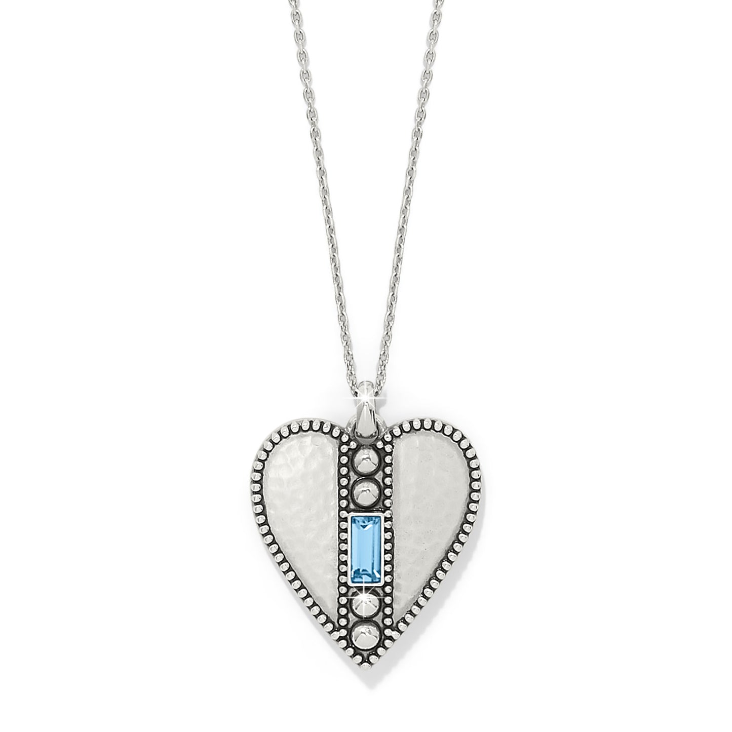 Pretty Tough Gem Heart Aqua Necklace