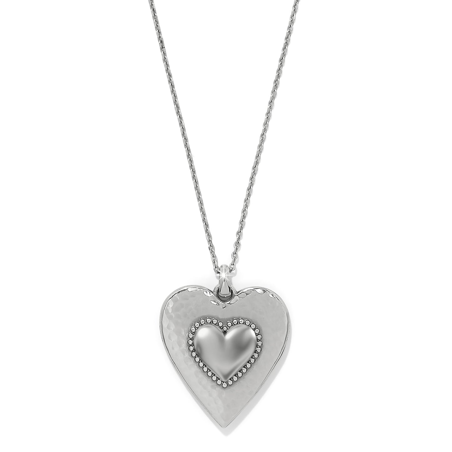 Pretty Tough Gem Heart Aqua Necklace