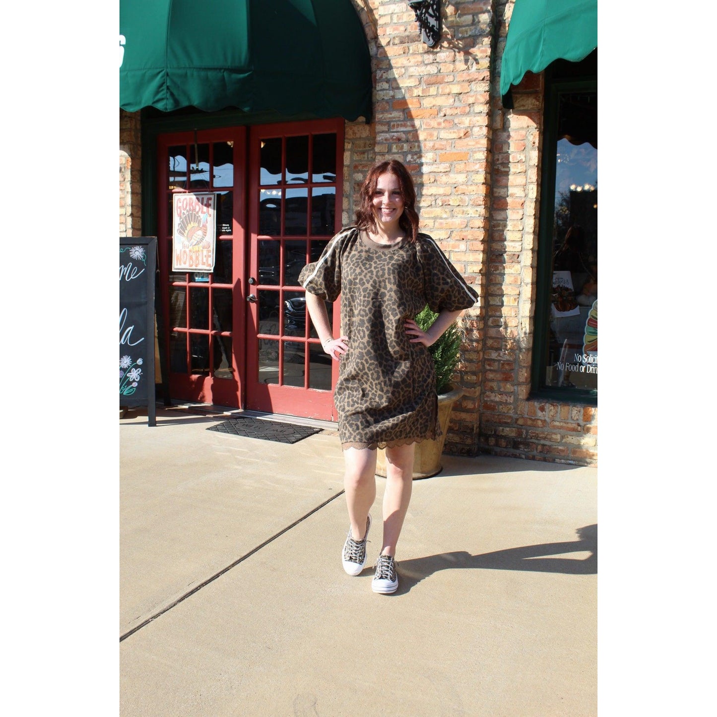 The Sloane Leopard Bubble Sleeve Dress – Cedar