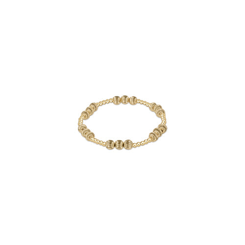 Dignity Joy Pattern 6mm Bead Bracelet - Gold