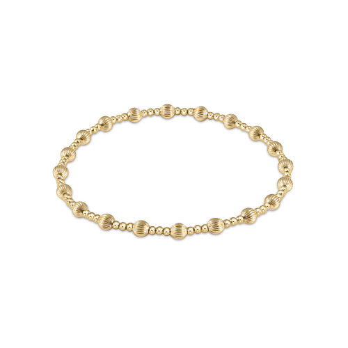 Dignity Sincerity Pattern 4mm Bead Bracelet - Gold