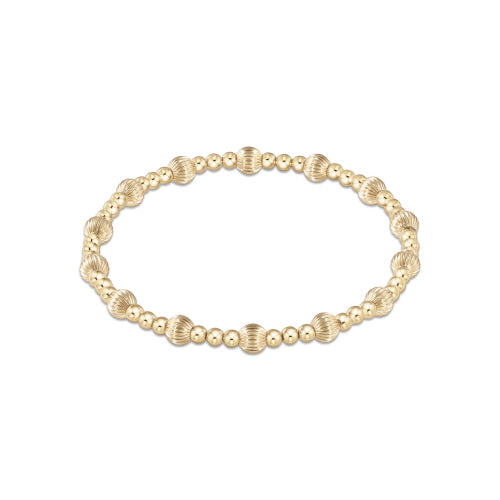 Dignity Sincerity Pattern 5mm Bead Bracelet - Gold