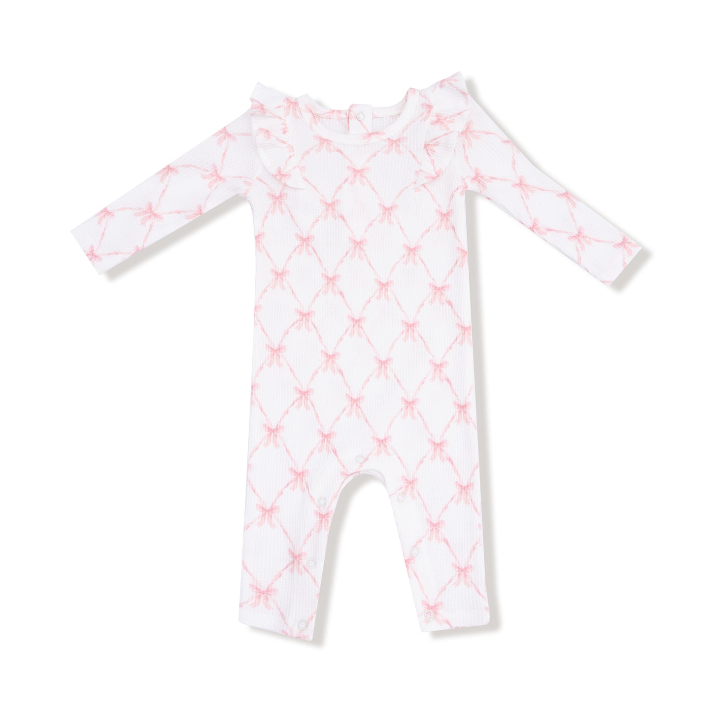 Ribbon Bow Trellis- LS Ruffle Romper