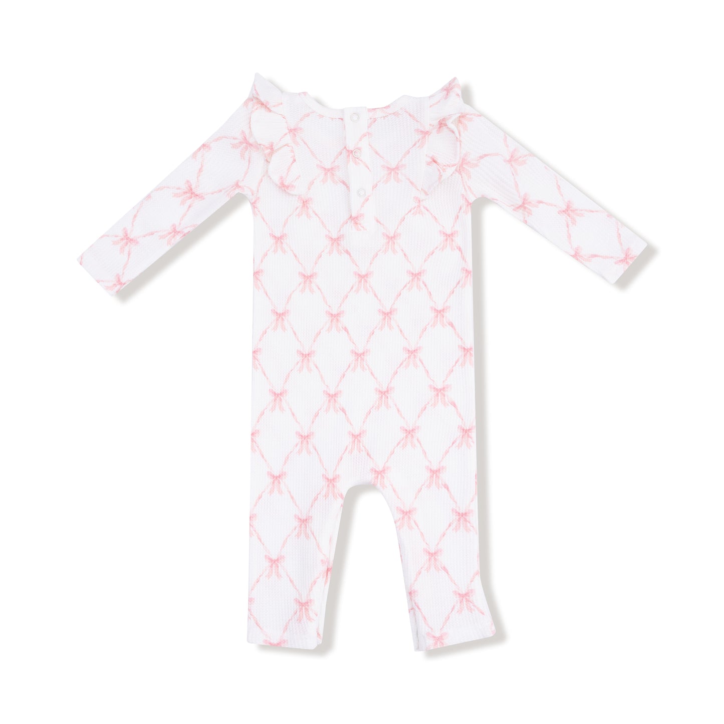 Ribbon Bow Trellis- LS Ruffle Romper