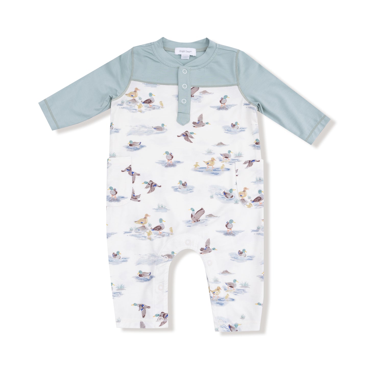 Migrating Mallards - Romper w/Contrast Sleeve