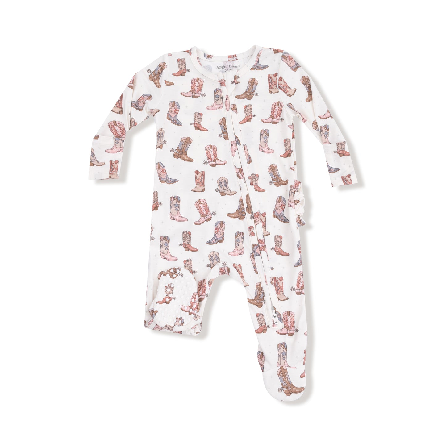 2 Way Zipper Ruffle Back Footie - Future Cowgirl
