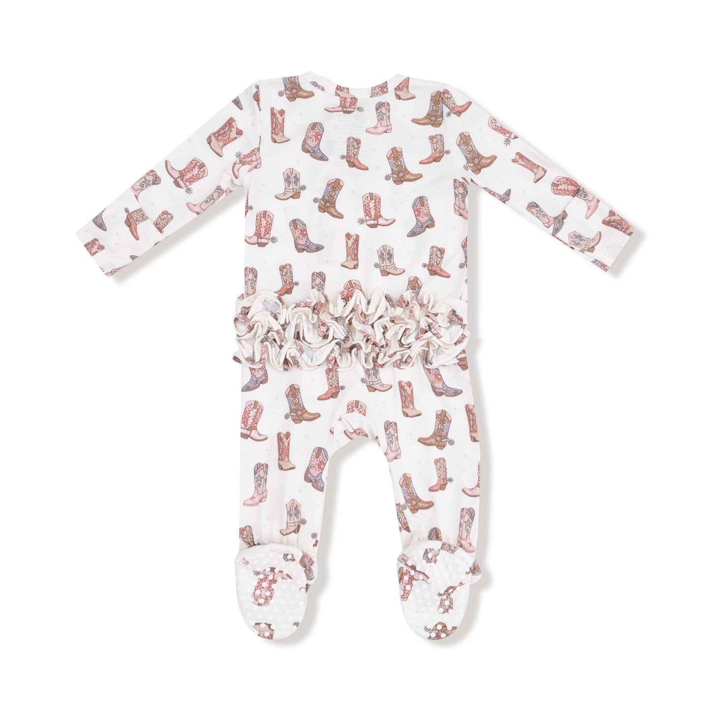 2 Way Zipper Ruffle Back Footie - Future Cowgirl