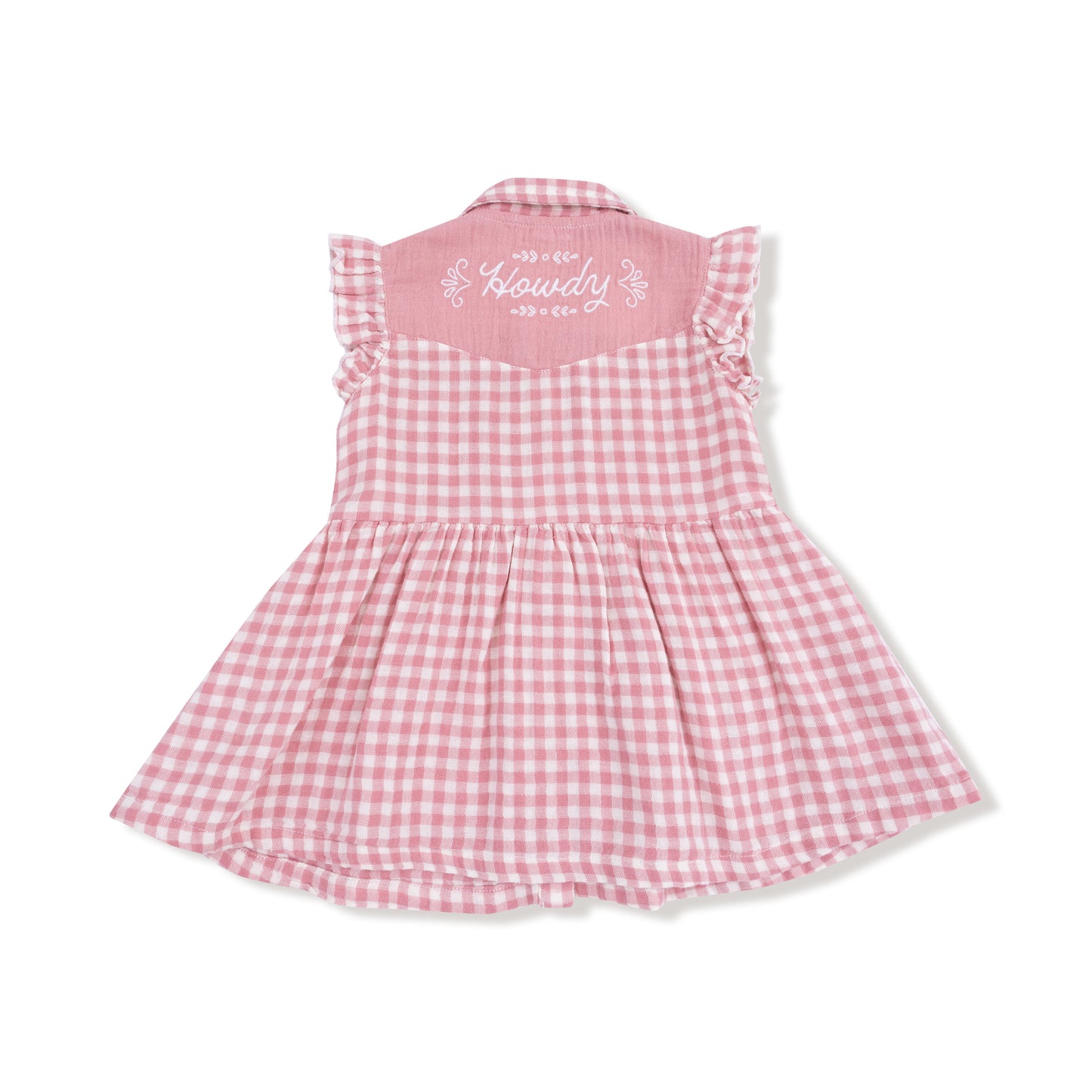 Western Pearl Snap Dress and Bloomer (2T to 4T Dress Only) - Rose Pink Plaid