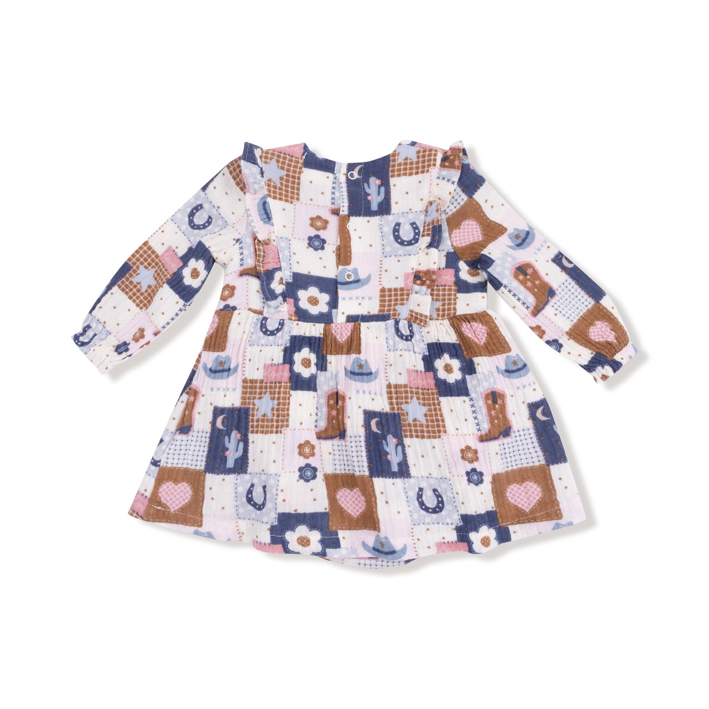 Ruffle Long Sleeve Bubble with Skirt - Patchwork Cowgirl