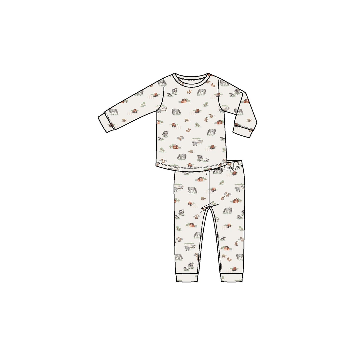 Long Sleeve Loungewear Set - Little Farm
