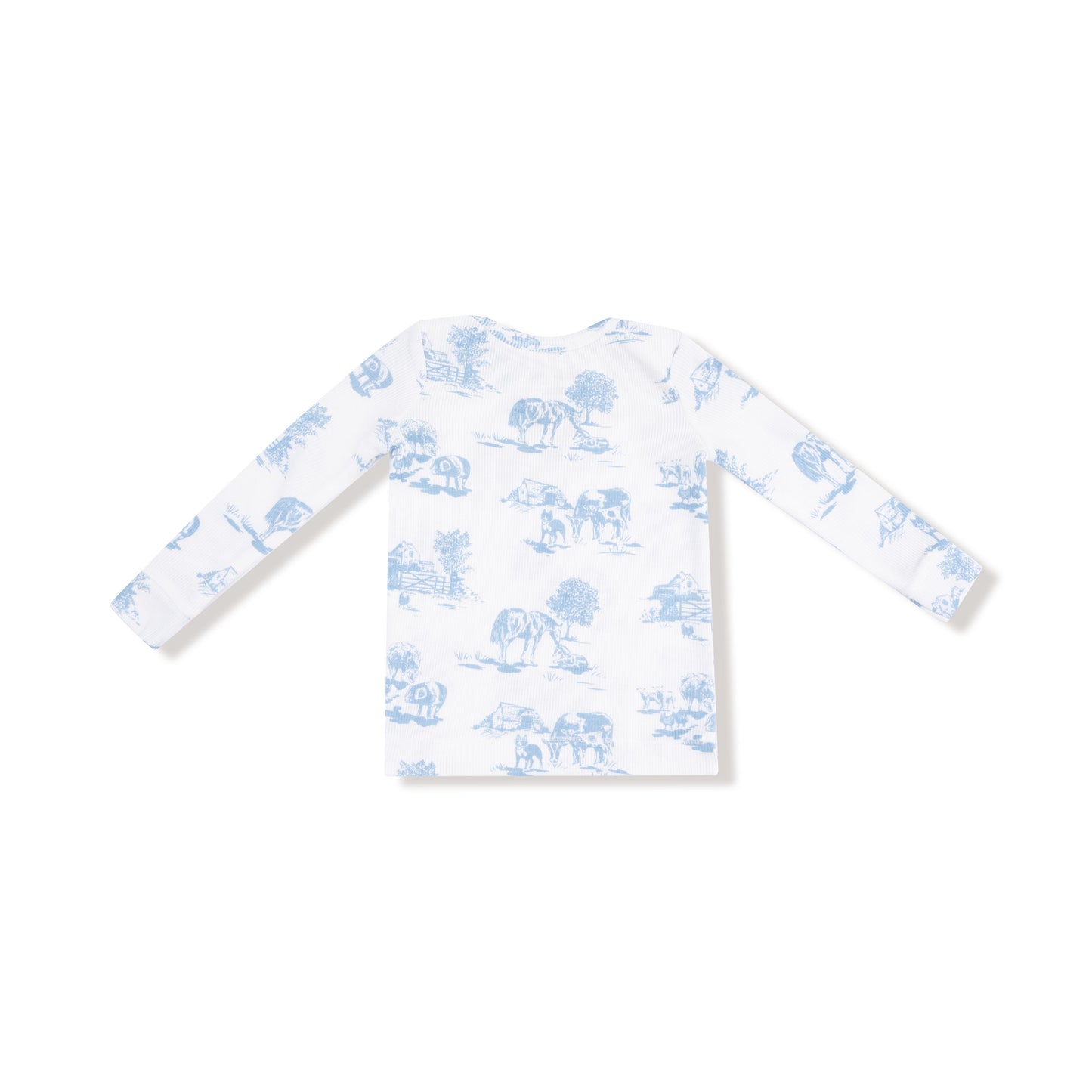 Long Sleeve Loungewear Set - Farm Toile Blue