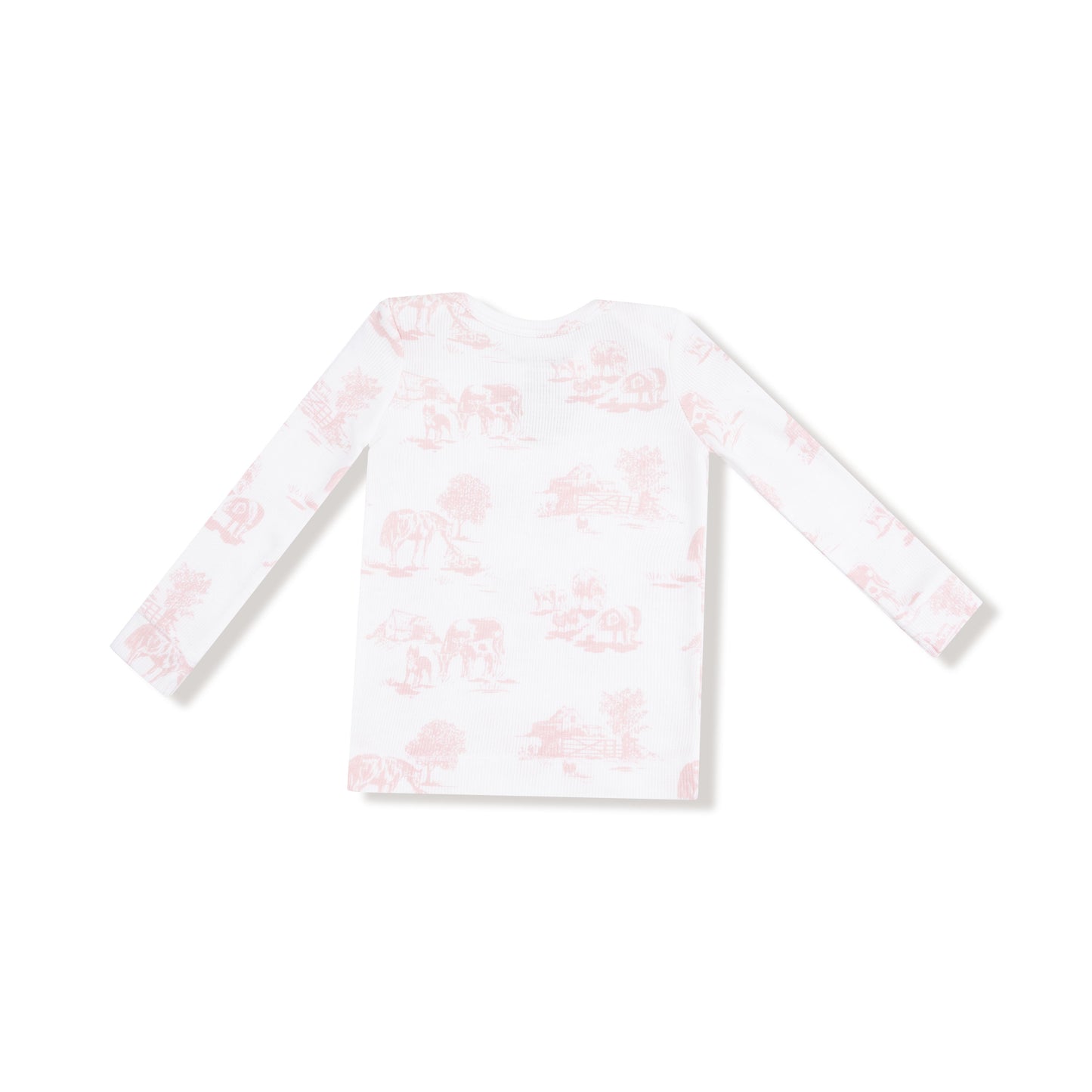 Long Sleeve Loungewear Set - Farm Toile Pink