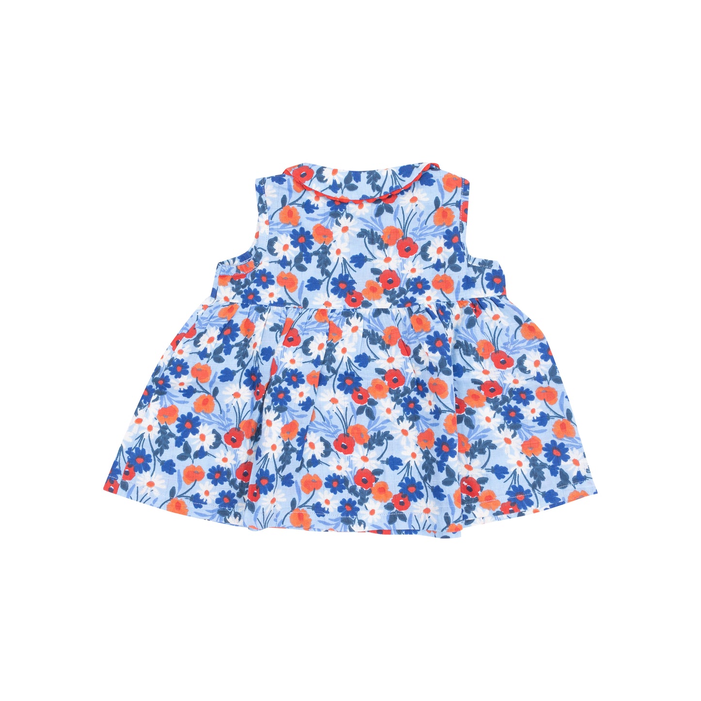 The Jill Peter Pan Button Front Dress with Ric Rac Trim and Diaper Cover - Poppy Days