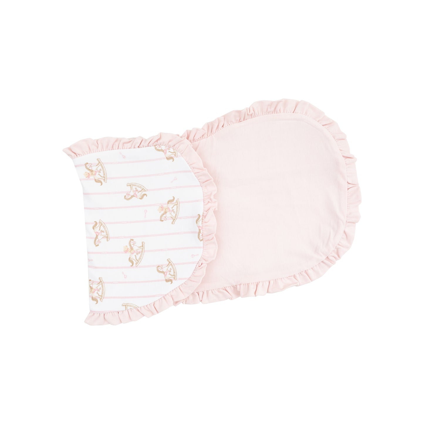 Ruffle Burp Cloth - Vintage Rocking Horse Pink - 22X10