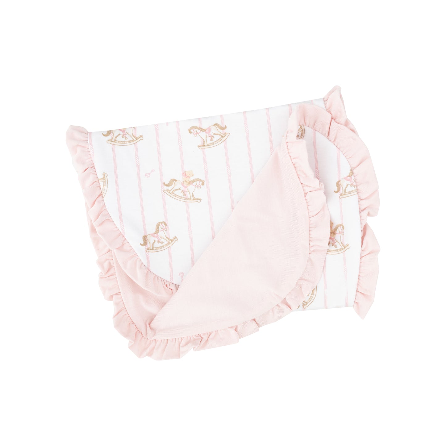 Ruffle Burp Cloth - Vintage Rocking Horse Pink - 22X10