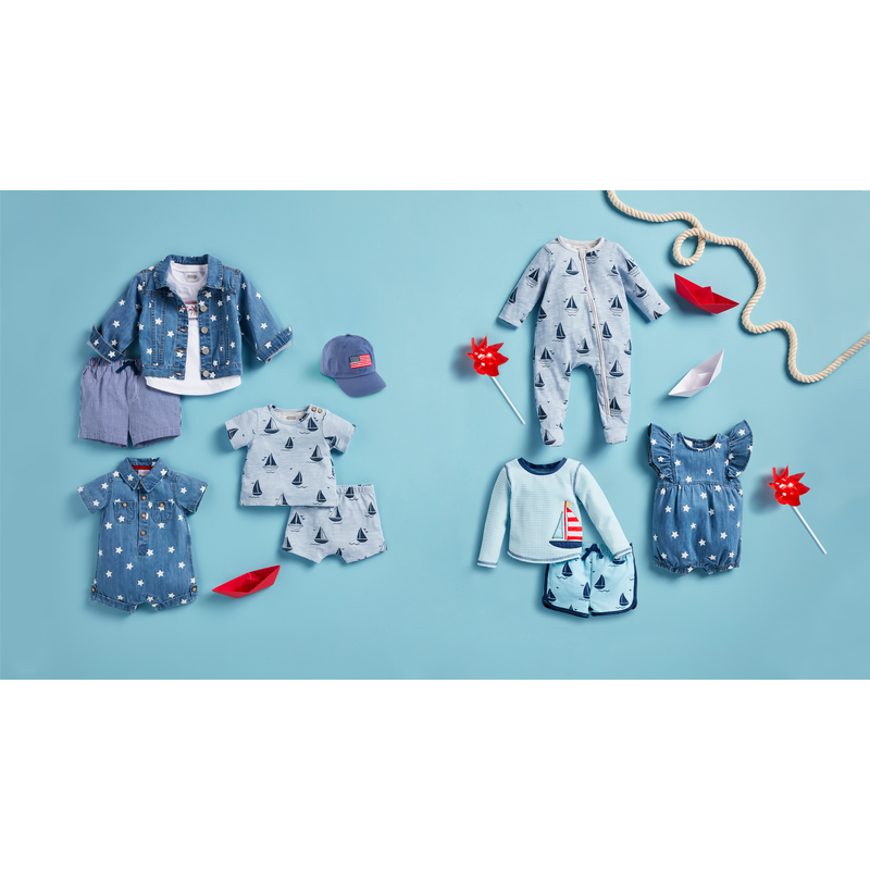 Denim Star Baby Romper