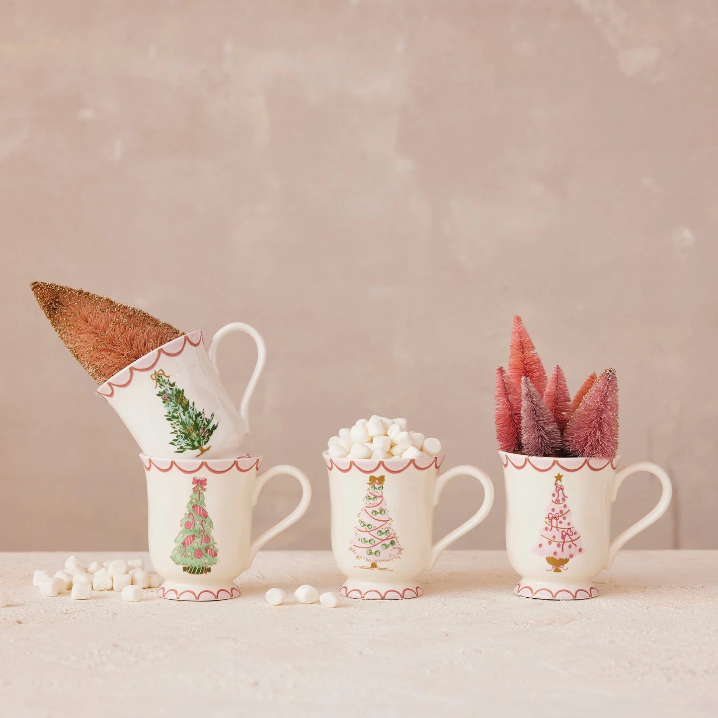 Stoneware Mug with Christmas Tree, 4 Styles
