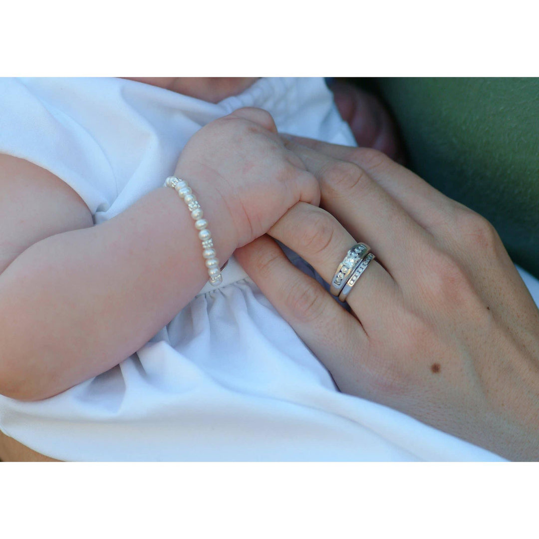 Girls Sterling Silver Pearl Baby Bracelet Kid&