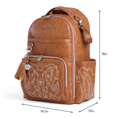 Itzy Ritzy Boss Plus™ Large Diaper Bag Backpack - Nash Saddle Vegan Leather